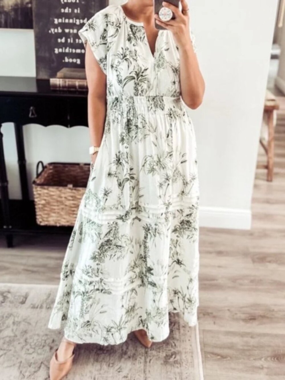 Rachel Zoe Palm Print Maxi Dress Size Small